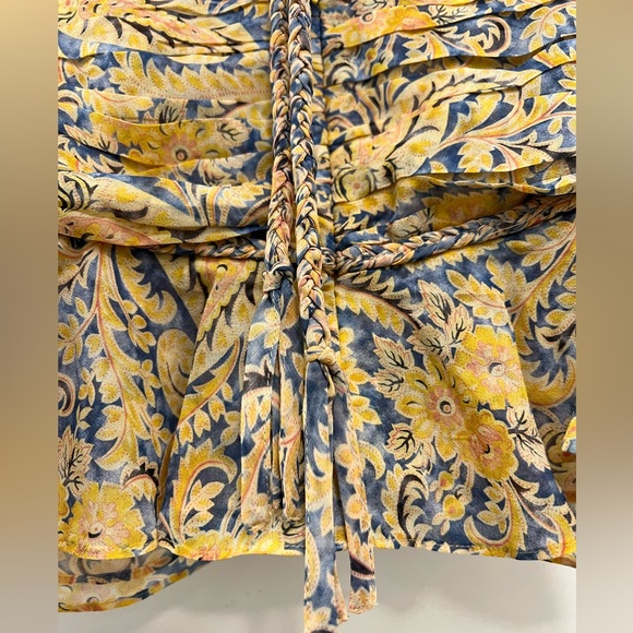 NWOT Veronica Beard 100% Silk Braided Halter Paisley top - Picture 9 of 11